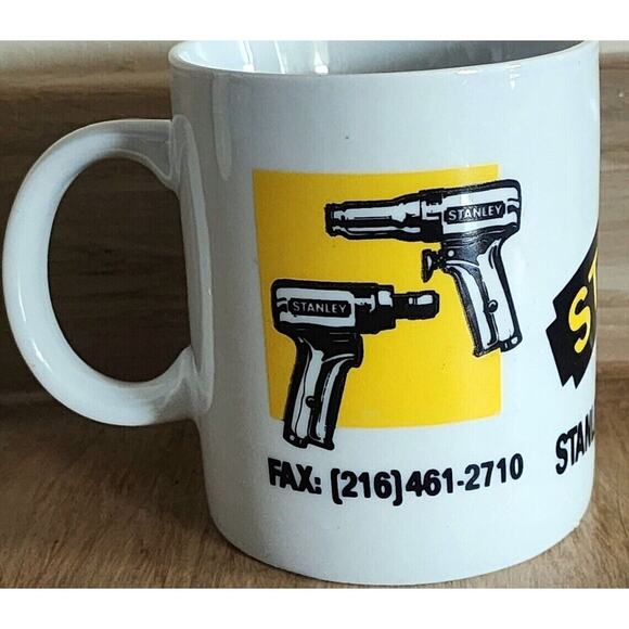 Vintage Advertising Stanley Air Tools Ceramic Coffee Cup Mug Great Shape See Pic - Picture 2 of 6